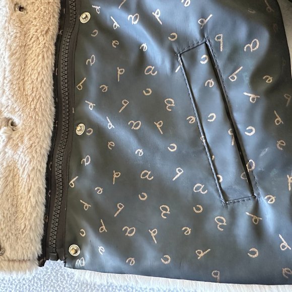 Zara Baby Rubberized Faux Fur Lined Raincoat Alphabet Letter ABC Print Navy 2 3 - Picture 11 of 16